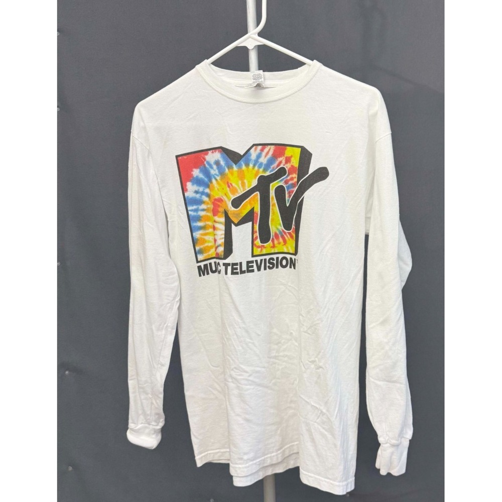 MTV Music Television‎ Tye Dye Logo Women's T-Shirt Size Medium Good Cond!